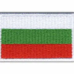 Naszywka z flagą Bułgarii: biały, zielony i czerwony pas.