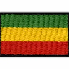 Naszywka z flagą Etiopii: zielony, żółty i czerwony pas. Symbol wolności i dumy.