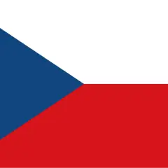 Flaga Czech: biały, czerwony i niebieski pas, z niebieskim trójkątem po lewej stronie.