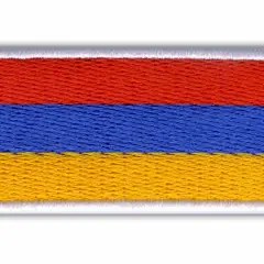 Naszywka z flagą Armenii: czerwono-niebiesko-pomarańczowa.