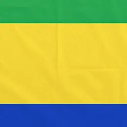 Flaga Gabonu: zielono-żółto-niebieska, symbolizująca lasy, słońce i wybrzeże.