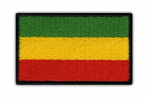 Naszywka z flagą Etiopii: zielony, żółty i czerwony pas. Symbol wolności i dumy.