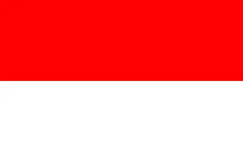 Flaga Monako i Indonezji, dwie czerwono-białe flagi, symbolizujące dumę narodową i bogatą historię.