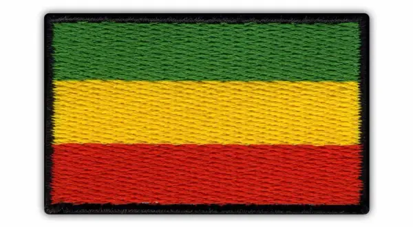 Naszywka z flagą Etiopii: zielony, żółty i czerwony pas. Symbol wolności i dumy.