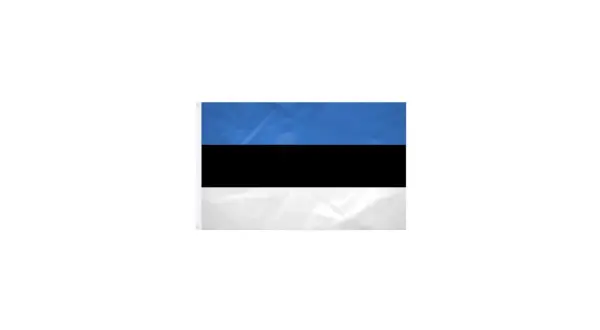 Flaga Estonii: trzy poziome pasy - niebieski, czarny, biały.