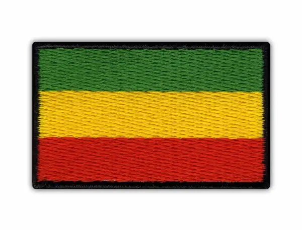 Naszywka z flagą Etiopii: zielony, żółty i czerwony pas. Symbol wolności i dumy.
